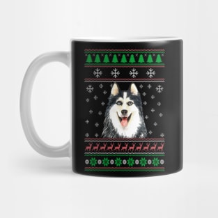 Siberian Husky Ugly Christmas Sweater Funny Dog Lover Owner Gifts Mug